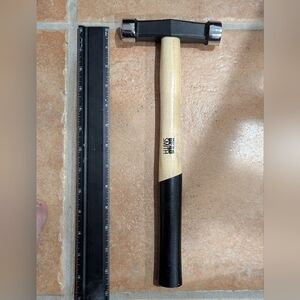 Bead Smith Artisan jewelry hammer with wood handle. 12" Handle